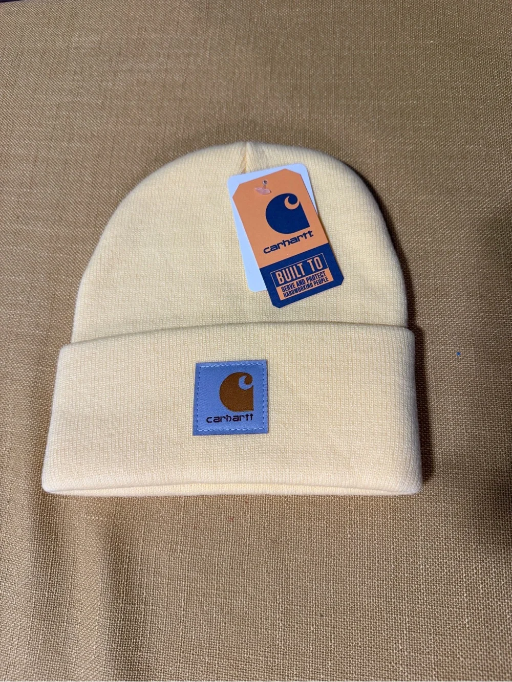 Carhartt unisex Cream Beanie Hat
